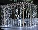 Curtain Lights - SurLight 9.8ft9.8ft 306LEDs Window Icicle Lights with 8 Lighting Modes, Christmas LED String Fairy Lights for Christmas Wedding Valentine's Day Holiday Garden Patio, Cool White