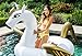 Pegasus Pool Float with Travel Bag - Gold Giant Inflatable Swan Swimming Float for Pool Party - Raft Pool Floaty Inner Tube Unicorn Float for Adults and Kids by BananaFloats
