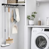PrimZooty Pull Out Broom Holder With Adjustable Double Row Sliding Hook, Multifunctional Slide Broom And Mop Storage/Organizer Garage Organization Hooks, for Closet Laundry - /16.14inch