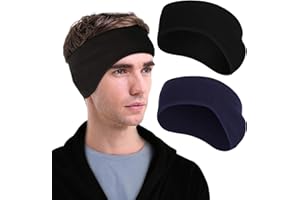 ZARSIO Men Women Ear Warmers Headband 2 Pack Polar Fleece Earmuff Headband for Running, Cycling, Climbing, Skiing