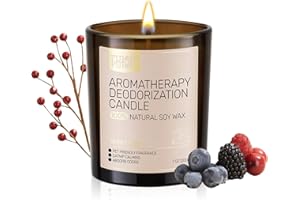 FURRYPURR Furry Purr Pet Odor Eliminator Candle, Natural Soy Wax Candles with Catnip Essential Oil, Pet-Friendly Candles for Home Scented, Pet Lover Gifts, 60-Hour Burn Time, Berry Rum Fragrance, 7 oz