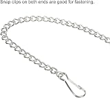 sourcing map 9.84" Hanging Chains with Clips, Stainless Steel, Pack of 4 view 3