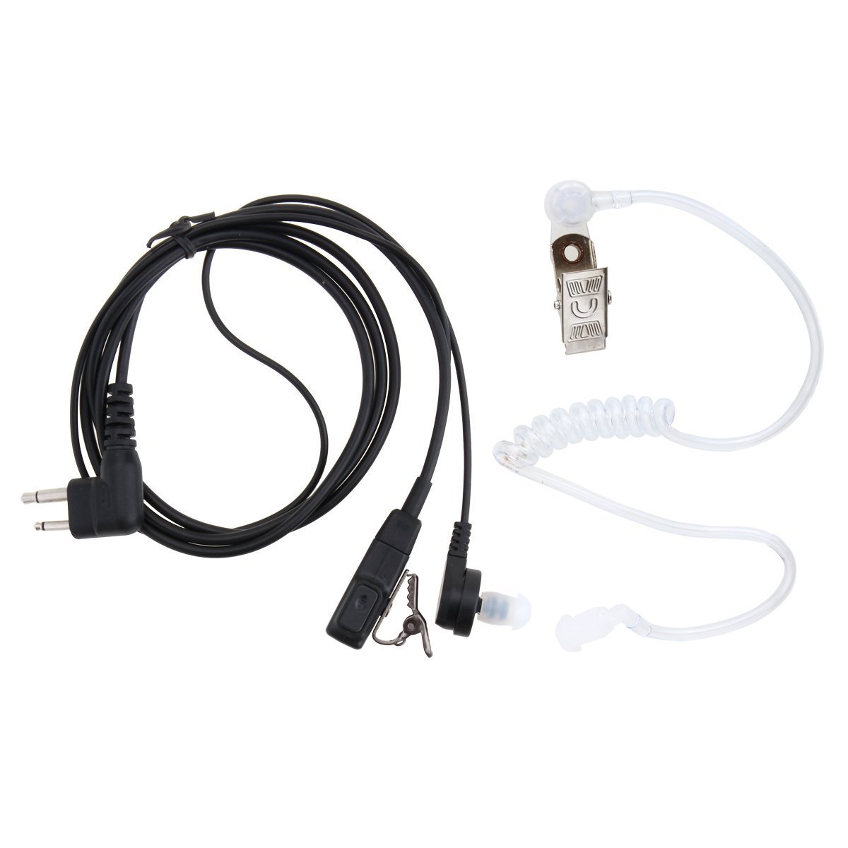 Qiuyan Black Security Guard 2 Pin Air Tube SIA Covert Security Earpiece Headset PTT for Motorola Radio PTT CP040 GP300