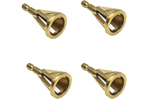 TOOLOFLIFE Deburring External Chamfer Tool, Deburring Tool Hard High Speed Stainless Steel Remove Burr Quickly Repairs Tools for Drill Bit External Chamfer Gold Hexagon 4PCS