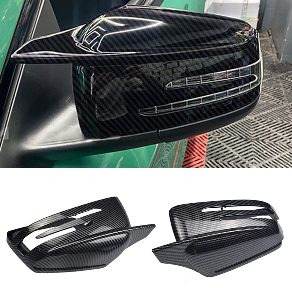 Photo 1 of 1 Pair Side Mirror Cap Covers For Mercedes Benz W176 W246 W212 W204 C117 X156 X204 W221 C218 A B C E S CLA GLA GLK Class(carbon fiber)