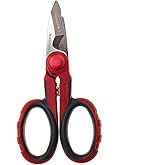 vSHEARS 5.5" Multipurpose Electrician Scissors, Premium High Carbon Stainless Steel Utility Shears – Cut Cables, Strip Insulation, Cut Copper Sheets, Crimp Terminals, and Clean Electrical Boxes.