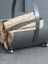 Garden Trading Lodge Steel Log Carrier Indoor Use H43 x W41 x D35cm Fireside view 3