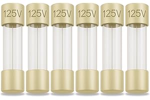 DEALENVY (6 Pack) 5 Amp Fuse / 125V 5A Max, Fast Blow, 0.2 x 0.78 Inch / 5 x 20 mm, Little Glass Fuses for Outdoor String Lights, Christmas Lights, Box Fans, and More TC-67
