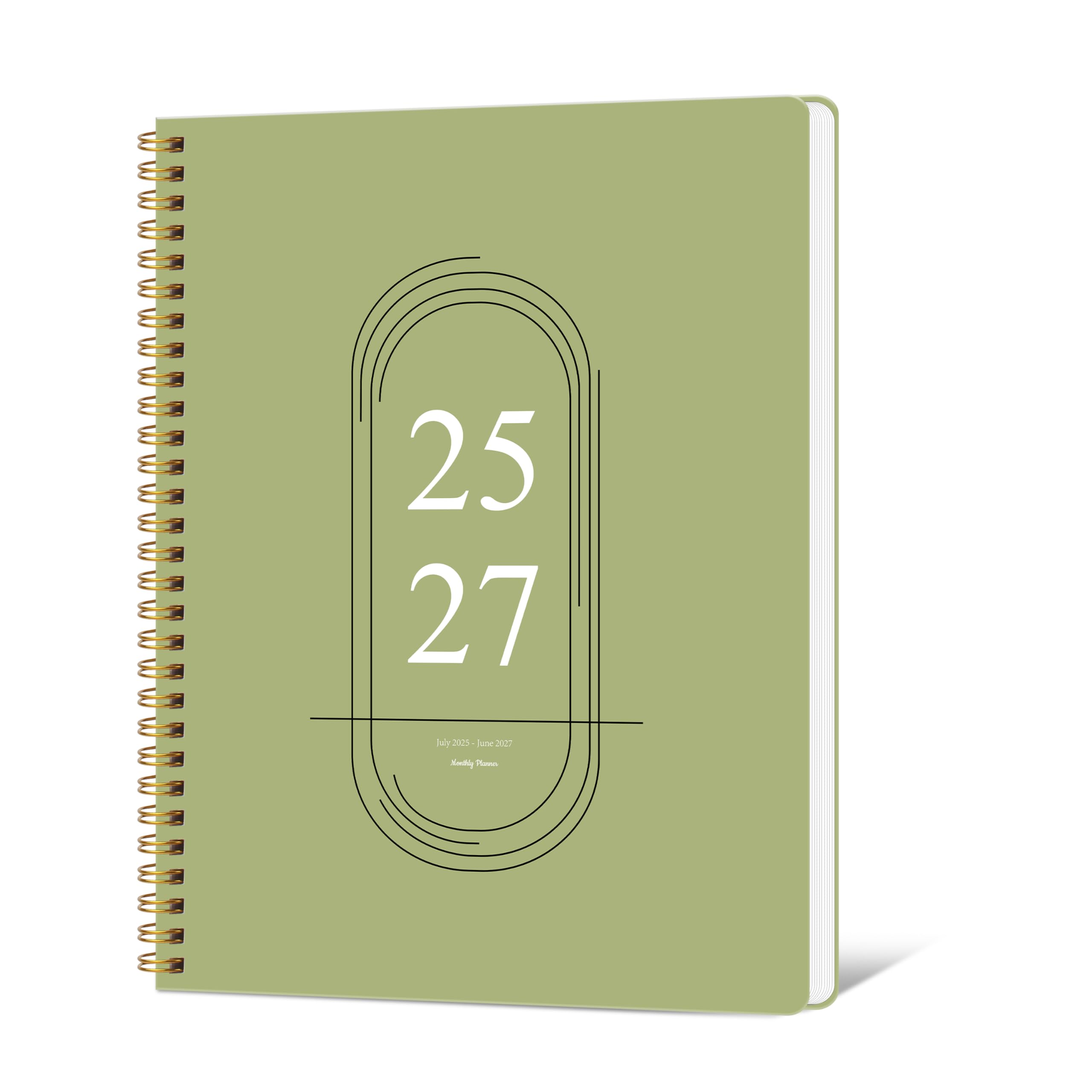 Photo 1 of Monthly Planner 2025-2027 - 2 Year Monthly Planner Calendar 2025-2027, July 2025 - June 2027, 7.3" * 9.5", 24 Months Calendar Planner with Waterproof Cover?Spiral Bound, for Office, School Home Planning - Green