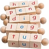 Montessori Alphabet Beginning Reader Letter Blocks, Phonics Games and Toys for Kindergarten Age Boys and Girls, Best Montesso