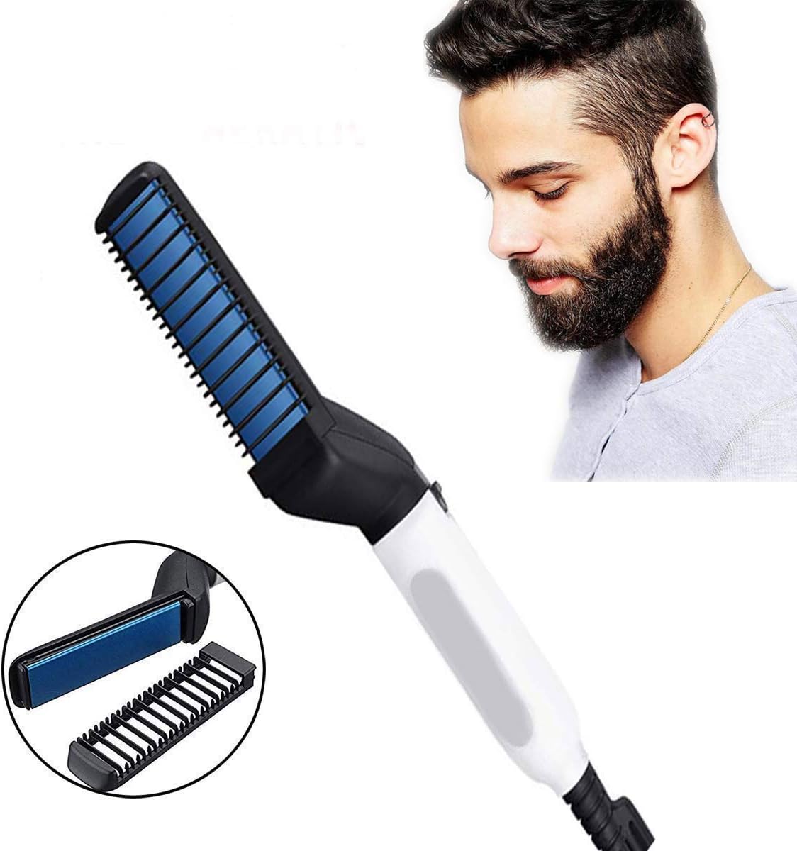 GNEY Premium Electric Beard/Hair Straightener Care Comb Multifunctional Curly Hair Straightening Curler For DIY Flexible Modelling-Modelling Comb