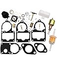 KIPA Carburetor Rebuild kit For VW SOLEX Brosol Bocar 28 30 34 PICT-3 Stock Carburetor Repair, With Float & 12V Cut off Valve Solenoid