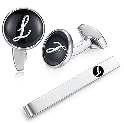 HONEY BEAR Initial Alphabet Letter Cufflinks Tie