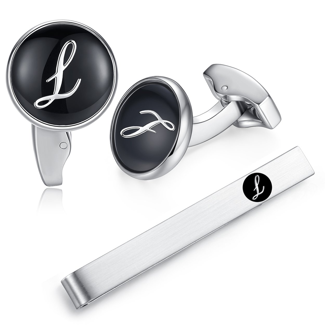 HONEY BEAR Initial Alphabet Letter Cufflinks Tie