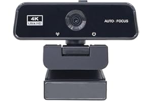 High Resolution 4K Computer Camera with Autofocus Feature for Webinars and Distances Learning USB Webcam