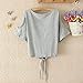 Froomer Women Summer Casual Off Shoulder Short T-Shirt Tops (US 4/Tag S, #Grey)