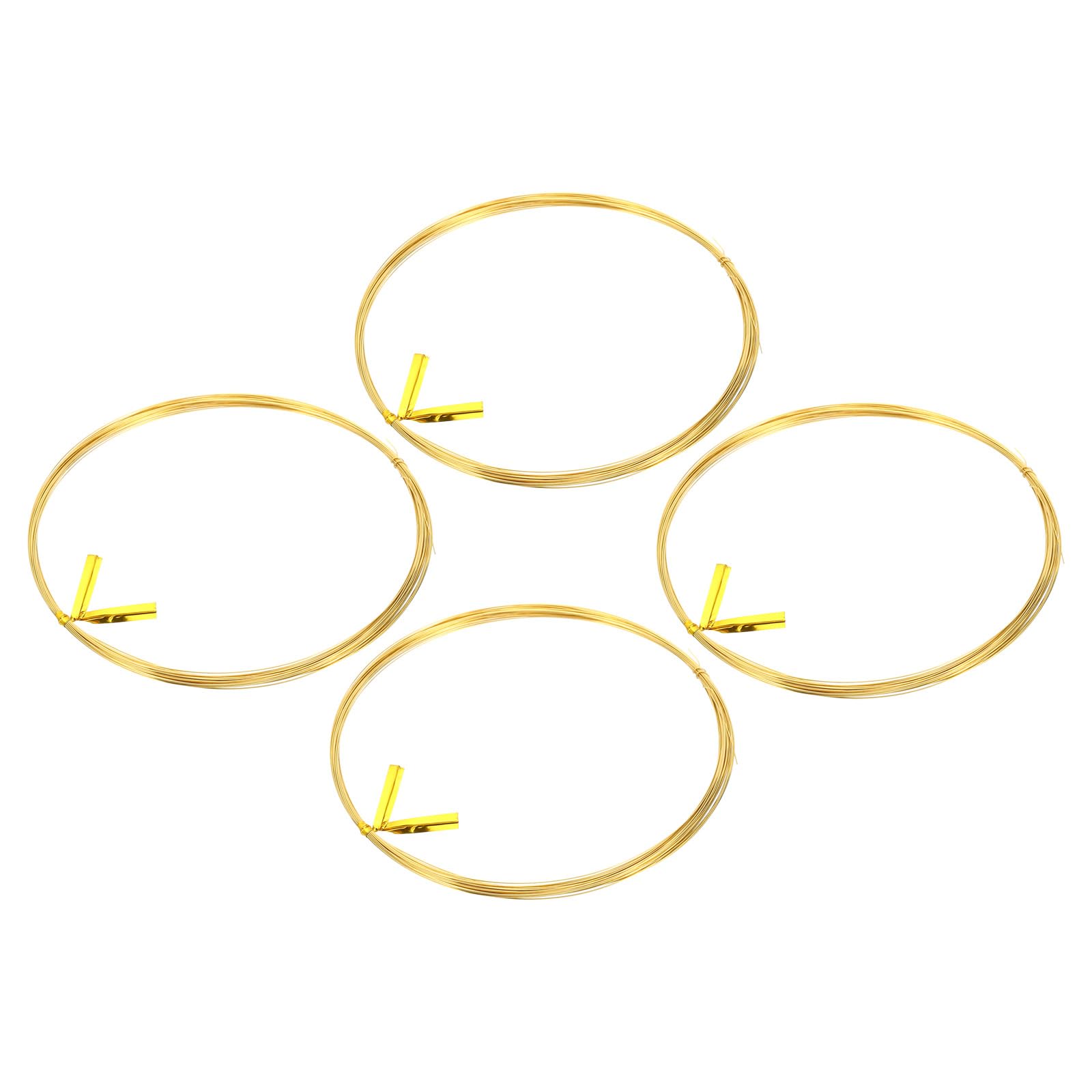 PATIKIL Half Hard Brass Wire, 4Pcs 29Gauge/0.3mm Diameter 10m/32.8ft Pure Craft Wire for Jewelry Making Beading Garden Plants