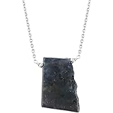 Shivangi Gems Natural Raw Gemstone Pendant Necklace Rough Crystal Necklace Handmade Jewelry Jewelry for Women Adjustable Silver Plated Chain 18 Inch