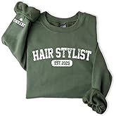 Personalized Hair Stylist Sweatshirt with Name, Custom Cosmetologist Gift EST. 2025, Hairstylist Crewneck, Salon Apparel, Graduation Gift for New Hair Professionals