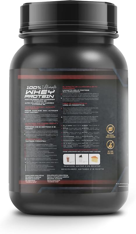 Whey Protein | Proteina in polvere con Collagene, Magnesio e Amminoacidi | Aumenta la massa muscolare | Supporta lo sviluppo e il recupero muscolare | Proteina facile da digerire | 1kg Caramello