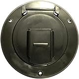Valterra Black Electric Power Cord Small Round Cable Hatch 3" Cutout RV