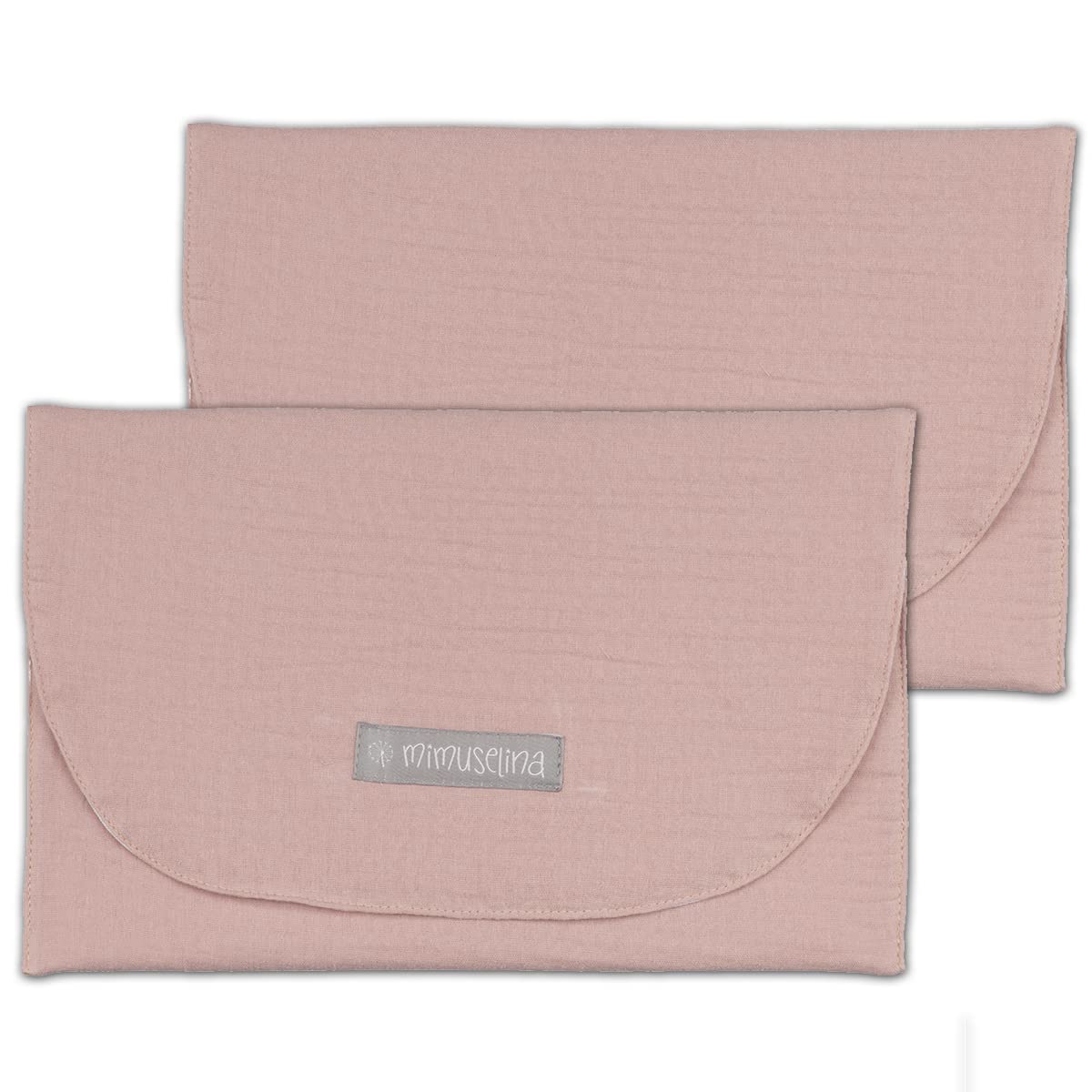 Pack of 2 Waterproof Baby Mute Storage Bags for Baby Clothes, Velcro Gauze Holder for Newborn Baby (Pink)