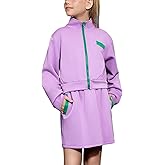 CHILDRENSTAR Girls Zip Up Sweatshirts and Skirt Sets 2 Pieces Fall Outfit Color Block Activewear Skorts For Kids