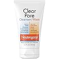 Neutrogena Clear Pore 2 in 1 Facial Cleanser/Face Mask with Kaolin & Bentonite Clay & 3.5% Benzoyl Peroxide Acne Treatment Medication, Daily Face Wash & Shine Control Clay Mask, 4.2 fl. oz, 3 Pack