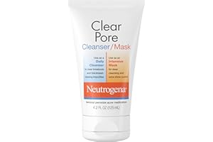 Neutrogena Clear Pore 2 in 1 Facial Cleanser/Face Mask with Kaolin & Bentonite Clay & 3.5% Benzoyl Peroxide Acne Treatment Medication, Daily Face Wash & Shine Control Clay Mask, 4.2 fl. oz, 3 Pack