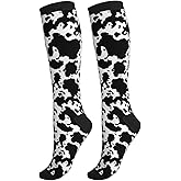Yealedee Compression Socks Calf Knee High Support Socks Novelty For Women Men Athletic Running Hiking Nurse