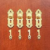 Odoria 1:12 Miniature Golden Door Lock and Key 4 Sets in 1 Pack Dollhouse Decoration Accessories