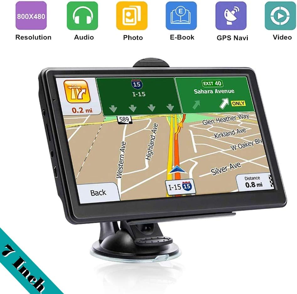 GPS Navigation for Car, PerfectPromise 7 Inch HD Touch Screen, 8GB ROM and 256 MB RAM,Spoken Turn-by-Turn Driving Alert, GPS Navigation System with Free Lifetime Map Updates (Black)