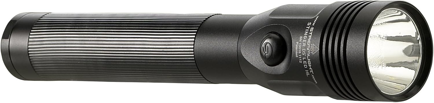 Streamlight 75458 Stinger DS LED High Lumen Rechargeable Flashlight with 120-Volt AC/12-Volt DC Piggyback Charger - 800 Lumens - Basic Handheld Flashlights - 