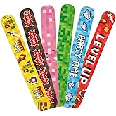 JamboRella Pixel Party Favor Slap Bracelets 24 PCS Goodie Bag Stuffers Exchanging Gifts Classroom Prizes