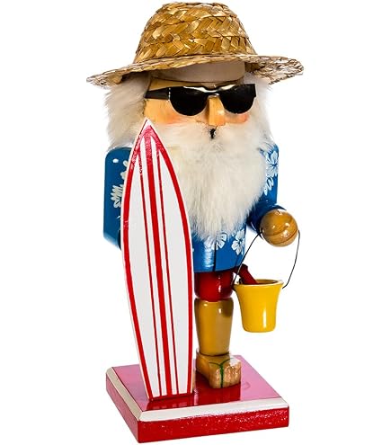 Kurt Adler 15-Inch Wooden Beach-Themed Nutcracker Holiday Decoration