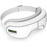 klobela Eye Massager with Heat,Heated Eye Mask, Compression Massage,Eye Massager for Migraine Relief, Reduces Dark Circles & Strain, Improves Sleep, Ideal Gift for Men/Women,White