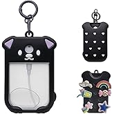 M.Zibos Puppy Silicone Case for Touchland Hand Sanitizer Spray 1FL OZ/30ML with Keychain and Charms