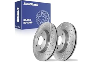 AutoShack Front Vented Drilled & Slotted Silver Zinc Coated Brake Rotors 2-PC Set Replacement for 2007-2017 Jeep Patriot 2007