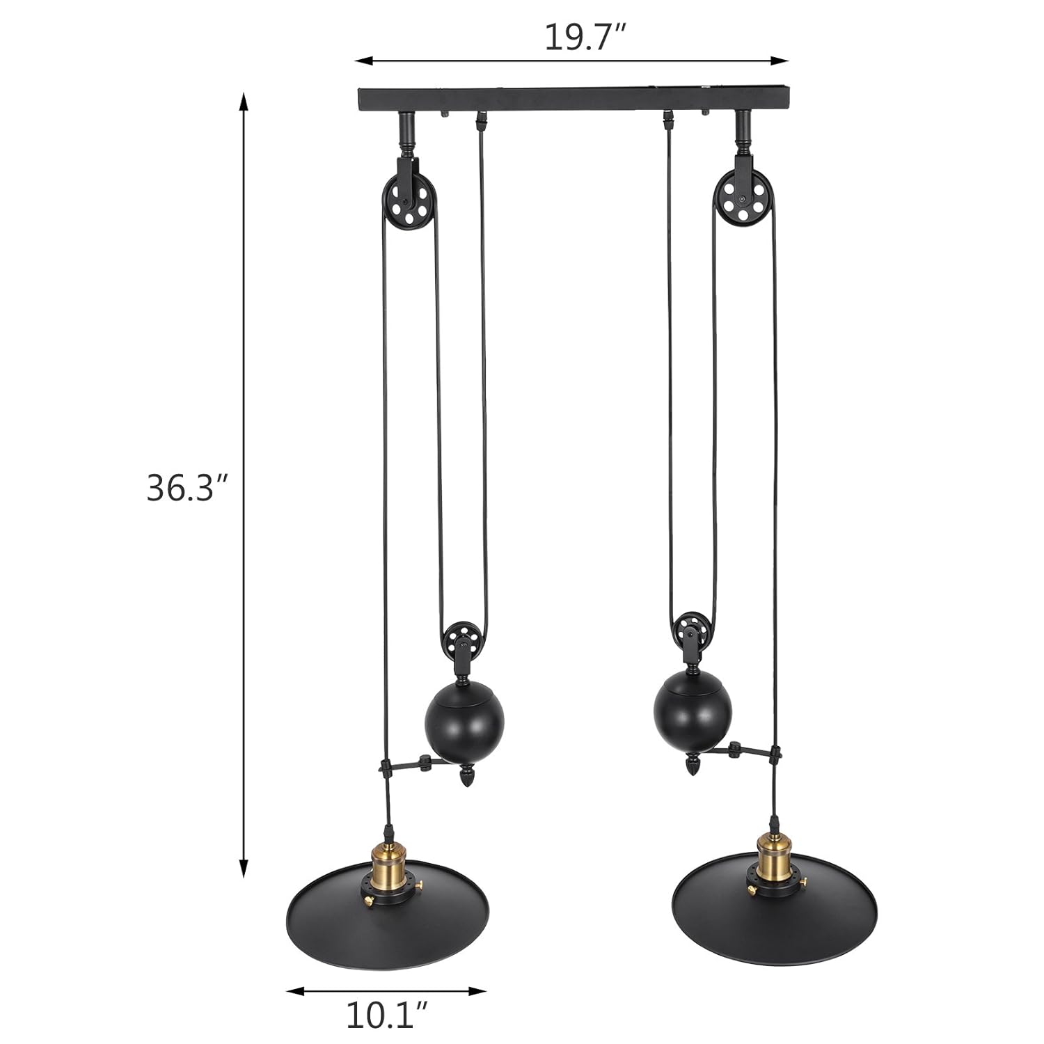 Cueffer Luz Colgante De Polea L aacute mpara De Techo Vintage 39 quot