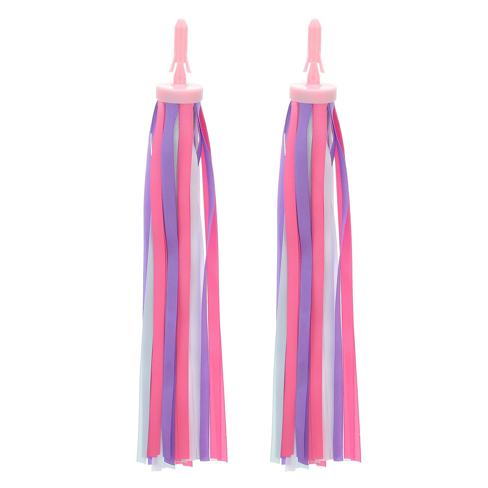 LIOOBO a pair of children bike handlebar ribbons colorful scooter tassels(pink and purple)