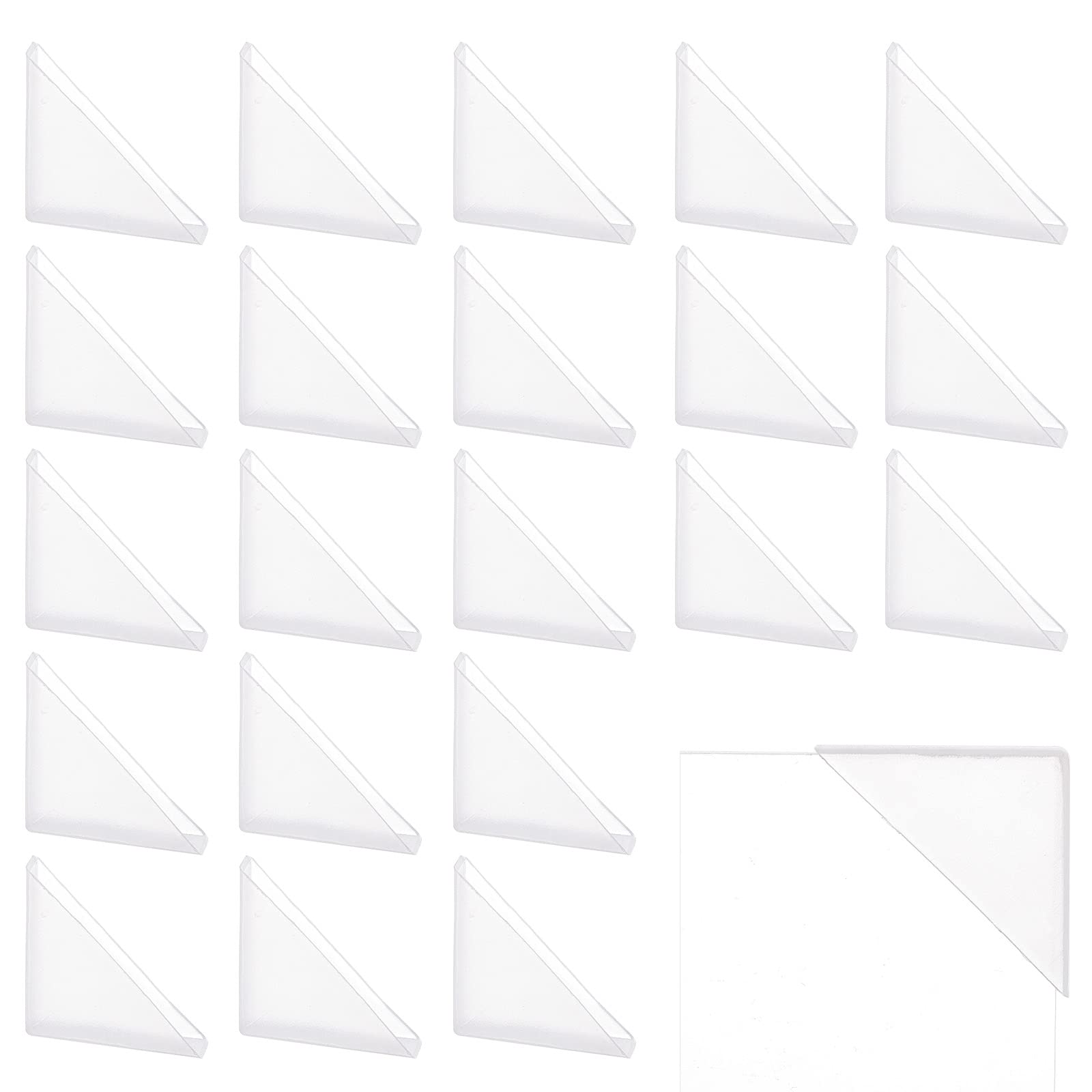 NBEADS 50 Pcs Transparent Photo Corners, 4.9×2.35cm Clear Plastic Corner Protectors Picture Frame Mounting Corners for DIY Album, Scrapbook, Journal, Photographs, Certificates, Pictures, Inner: 4mm