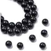 AD Beads Natural Gemstone Round Loose Beads 15" for Bracelet Necklace Earrings Jwelery Making Crafts DIY (4mm, Black Onyx)