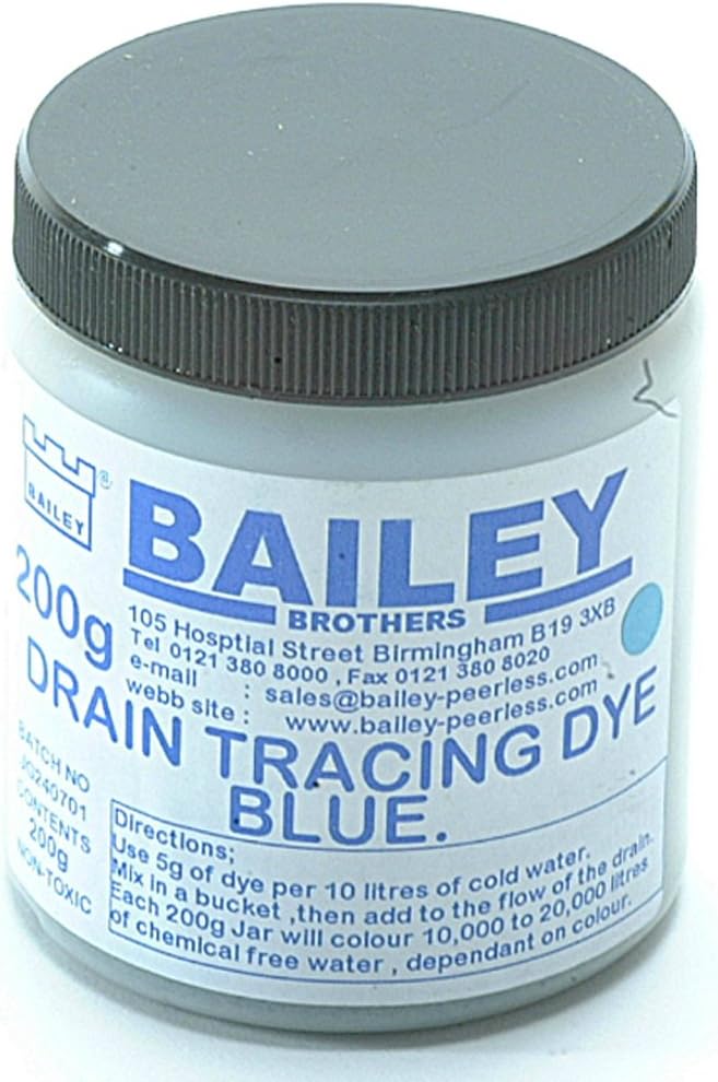 Bailey 1992 Blue Drain Tracing Dye 8oz 200g Water Flow Locator Pipe Test