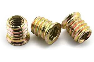 LQ Industrial 30pcs 5/16"-18 15mm Furniture Screw-in Nut Carbon Steel Color Zinc Plated Bolt Fastener Connector Hex Socket Drive Threaded Insert Nuts for Wood Furniture