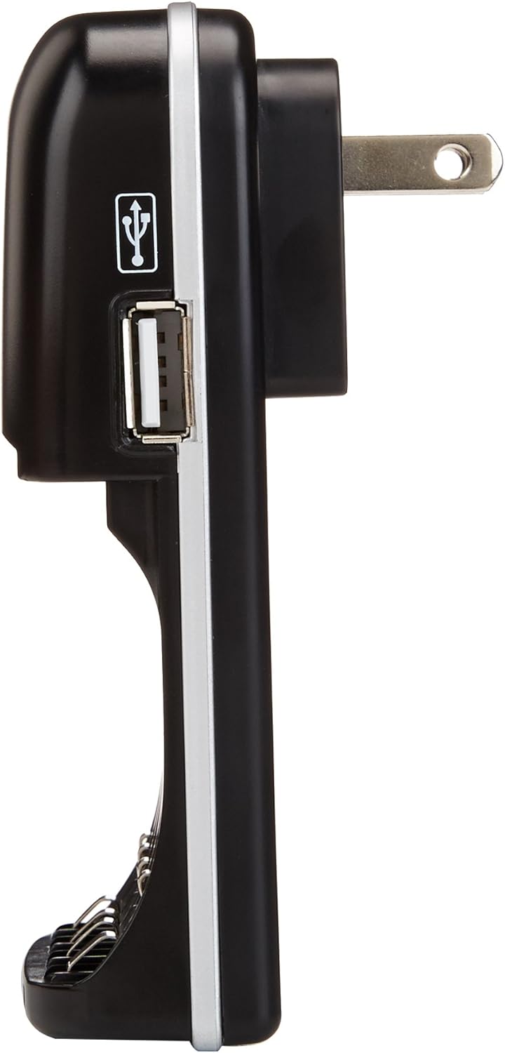 Basics Ni-MH AA & AAA Battery Charger With USB Port for Rechargeable Batteries: Home Audio & Theater