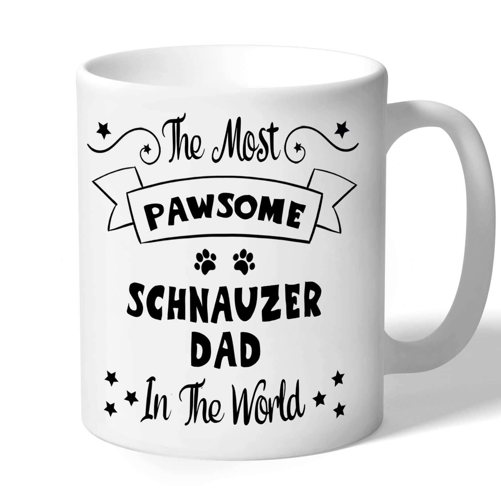 Dog Lovers Collection Schnauzer Dad Mug - Pawsome - Schnauzer Gifts (Black Print)