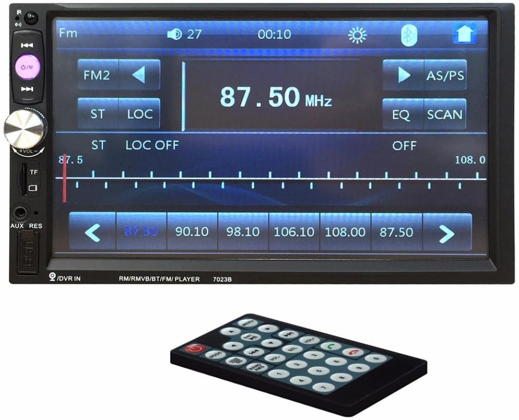 Feccoe 7'' Touch Screen Car Stereo Radio Bluetooth 2 DIN FM/MP5/MP3/USB/AUX Rear View Camera Function USB Port /TF Card Slot with Remote controler