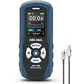 AEGTEST AWT-380 Rechargeable Pinless Moisture Meter for Wood, Drywall & Masonry, Wood Moisture Meter with Color Display, Adju