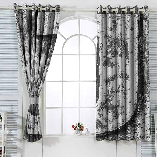 Amazon Com Letter J Grommet Curtains 40 Inches Long Black Grey