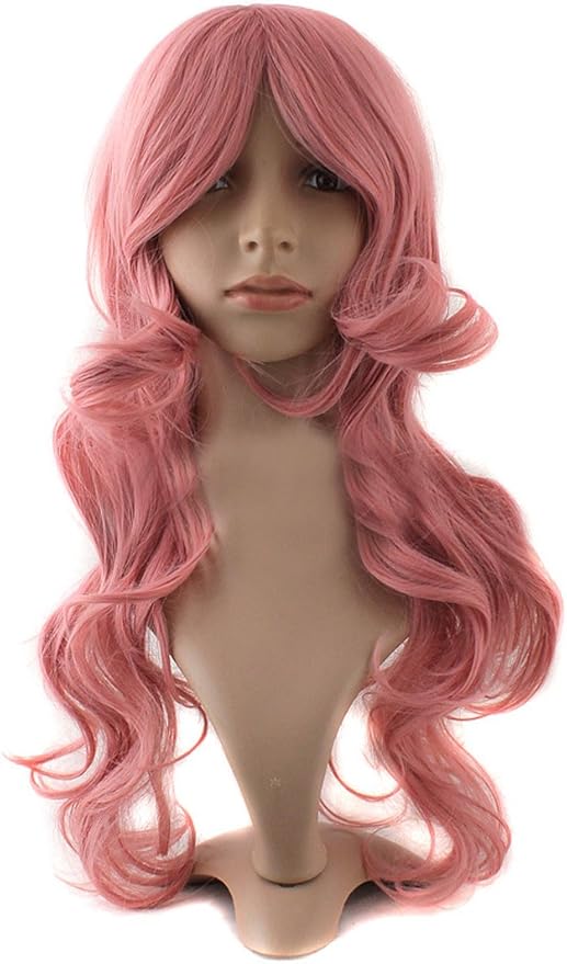 Amazon 耐熱コスプレウィッグ桜色の長髪パーマ仮装専用ウィッグ変装用 コスプレ 仮装 通販